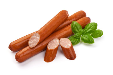 Dutch grill sausages, isolated on white background