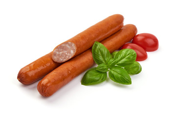 Grill pork sausages, isolated on white background