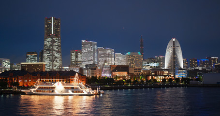 Naklejka premium Yokohama city at night