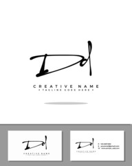 D DD initial logo signature vector. Handwriting concept logo.