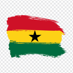 Flag Republic of Ghana  from brush strokes. Flag Ghana on transparent background for your web site design, logo, app, UI. Stock vector.  EPS10.