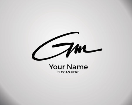 Premium Vector  Gm logo, gm letter logo, hand writteb gm logo