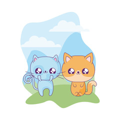 cute fox with cat animals baby kawaii