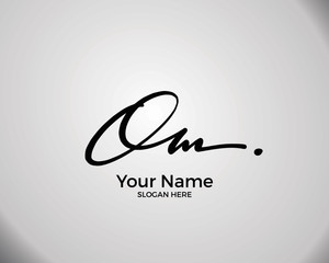 O M OM initial logo signature vector. Handwriting concept logo. - obrazy, fototapety, plakaty