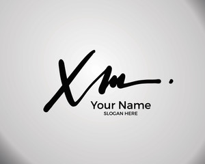 X M XM initial logo signature vector. Handwriting concept logo.