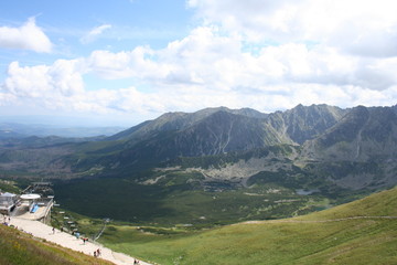 Fototapeta na wymiar Panorama on the top of a Kasprowy Wierch mount in Tatry, Poland