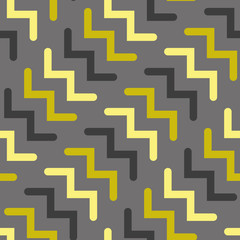 Vector chevron seamless geometric pattern in grey and yellow Simple shape made into repeat. Great for background, wallpaper, wrapping paper, packaging, fashion.