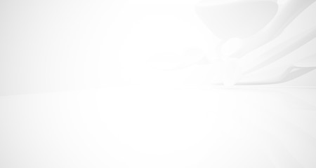 Obraz premium White smooth abstract architectural background. 3D illustration and rendering