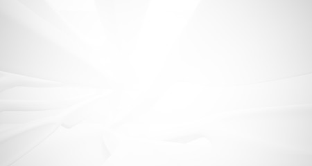 White smooth abstract architectural background. 3D illustration and rendering