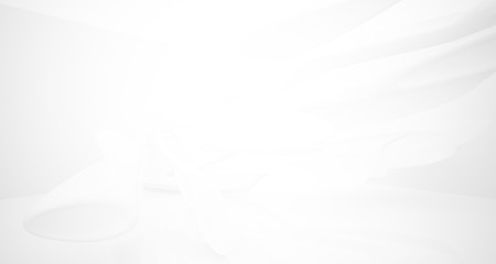 White smooth abstract architectural background. 3D illustration and rendering