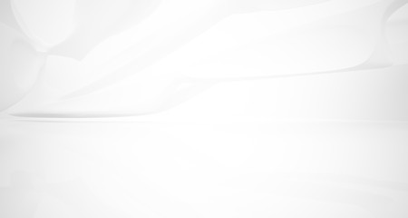 White smooth abstract architectural background. 3D illustration and rendering