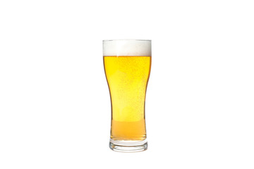 Glass of beer isolated on white background