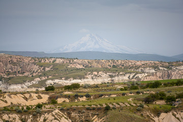 Beautiful mountain, Goreme town in Cappadocia, Turkey