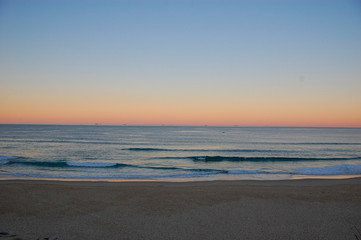 sunset over a lonesome beach