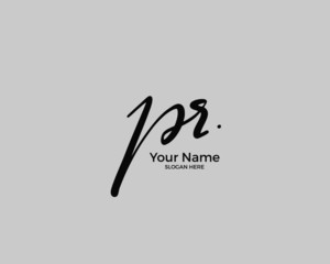P R PR initial logo signature vector. Handwriting concept logo.