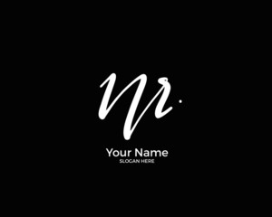 N R NR initial logo signature vector. Handwriting concept logo.