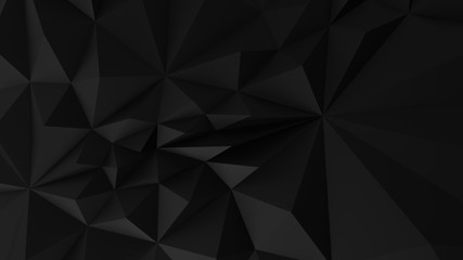 Black abstract backround. Low poly