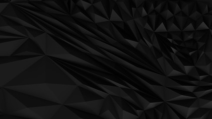 Black abstract backround. Low poly