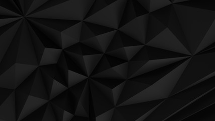 Black abstract backround. Low poly