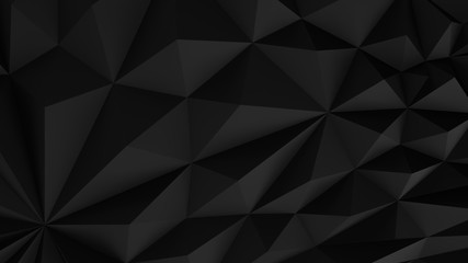 Black abstract backround. Low poly