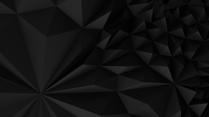 Black abstract backround. Low poly