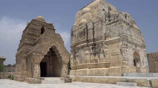 Chakwal Qila Katas Raj Hindu Temples Dedicated to Shiva with One of Many Shrines on a Sunny Blue Sky Day