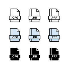 Set of Document File Formats and Labels icons. Vector illustration.