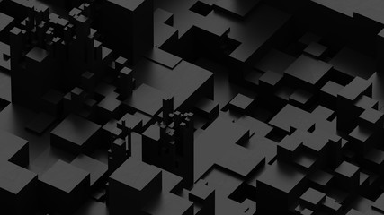 Abstract black background. Voxel background. Data center technology