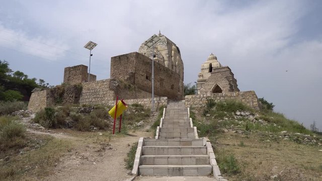 Chakwal Qila Katas Raj Hindu Temples Dedicated to Shiva with One of Many Shrines on a Sunny Blue Sky Day