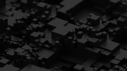 Abstract black background. Voxel background. Data center technology.