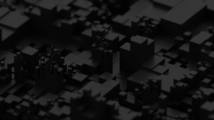 Abstract black background. Voxel background. Data center technology.