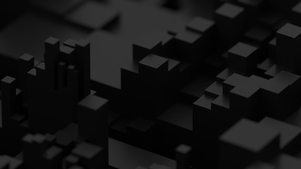 Abstract black background. Voxel background. Data center technology.