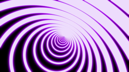 computer generated geometric tunnel of neon circles on a black background consisting of moving colorful blue narrow crossed stripes. Art, commercial concept motion backdrop 3d rendering