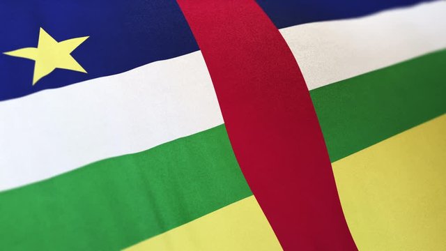 Central African Republic national flag seamlessly waving on satin 29.97FPS