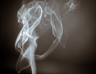 Spooky white smoke with face