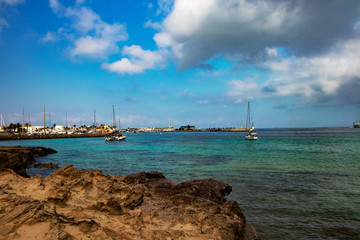 boat on the sea From Island Formentera