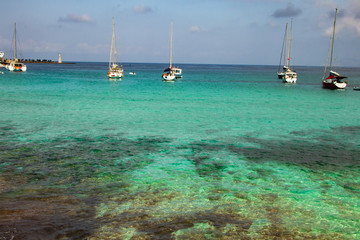 yacht in the Mediterranean sea from Formentera-Ibiza
