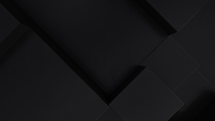 3d abstract, black box background. Abstract concept data technology