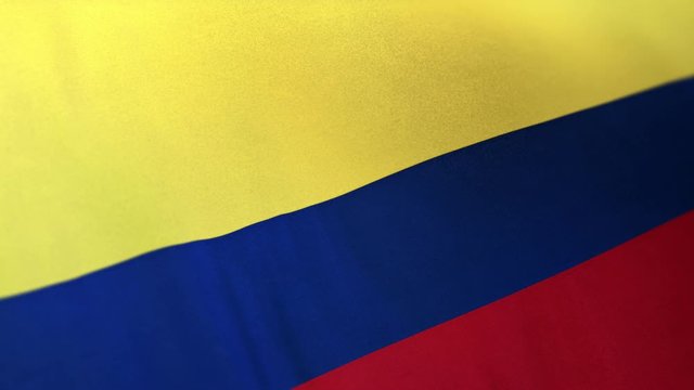 Colombia national flag seamlessly waving on realistic satin texture 29.97FPS