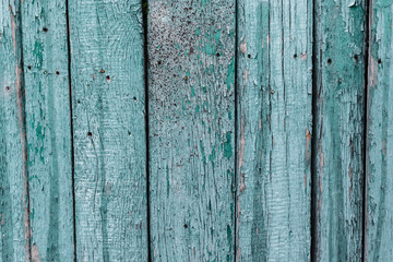 old turquoise wooden fence texture
