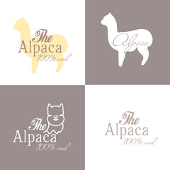 Alpaca sign illustration soft nature wool lama © shekaka