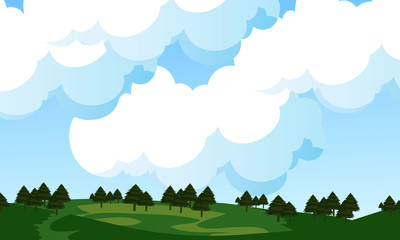 Cloudy atmosphere landscape background 