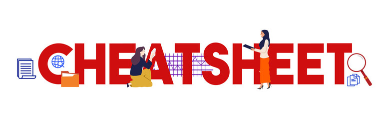 Cheat sheet concept of summary writing. Vector illustration