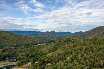 Fototapeta na wymiar Tropical rainforest with blue sky in national park