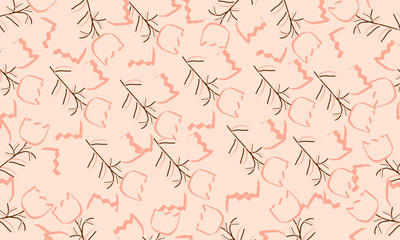 Beautiful leaves and small flower pattern 