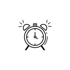 Alarm clock vector icon on white background