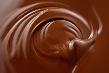 Obraz na płótnie Canvas Chocolate background. Melted chocolate surface. Chocolate swirl.
