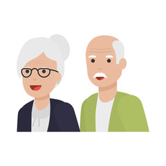 Grandmother and grandfather cartoon vector design