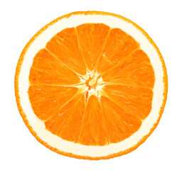 fresh sweet orange fruit slice circle isolated on white background with clipping path