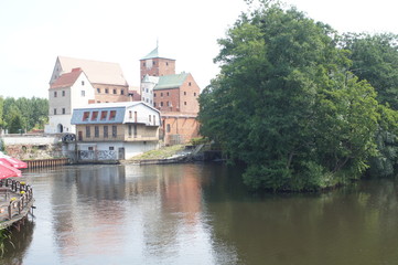 Fototapeta na wymiar house on the river, Darłowo 